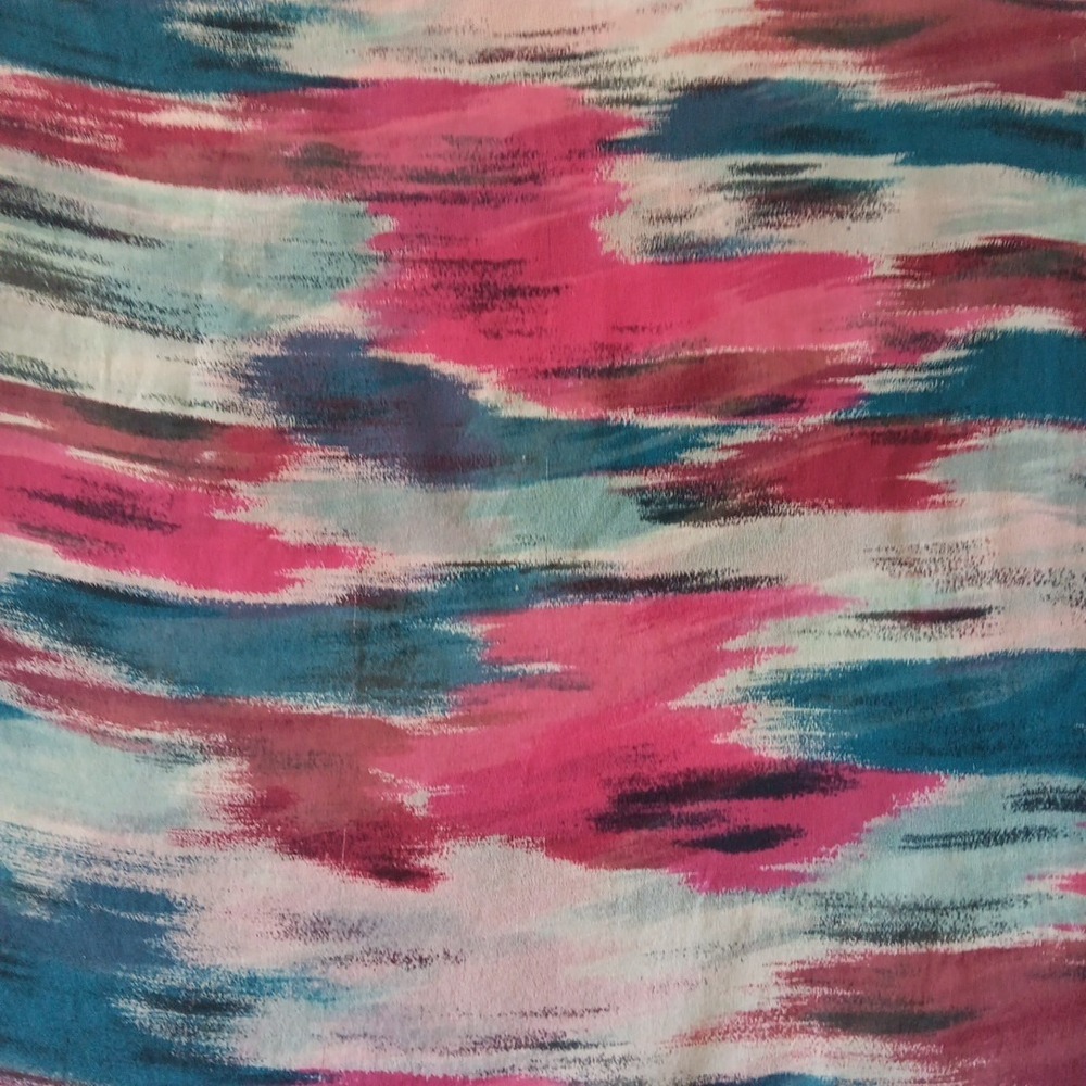 Echo Scarfs 100% Silk Scarf Geometric Pattern Made In Japan Vintage Sheer Red - Picture 3 of 4